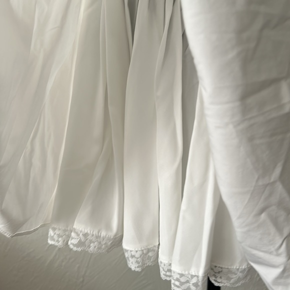 NWT white mini coquette corset lace up lace puff waist brassiere top w bow dress - Picture 4 of 8